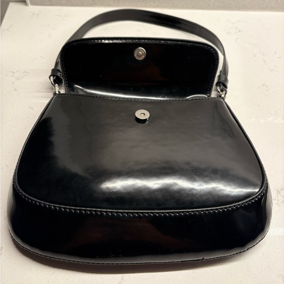 Prada small cleo brushed leather shoulder bag with flap (black) - Picture 9 of 10